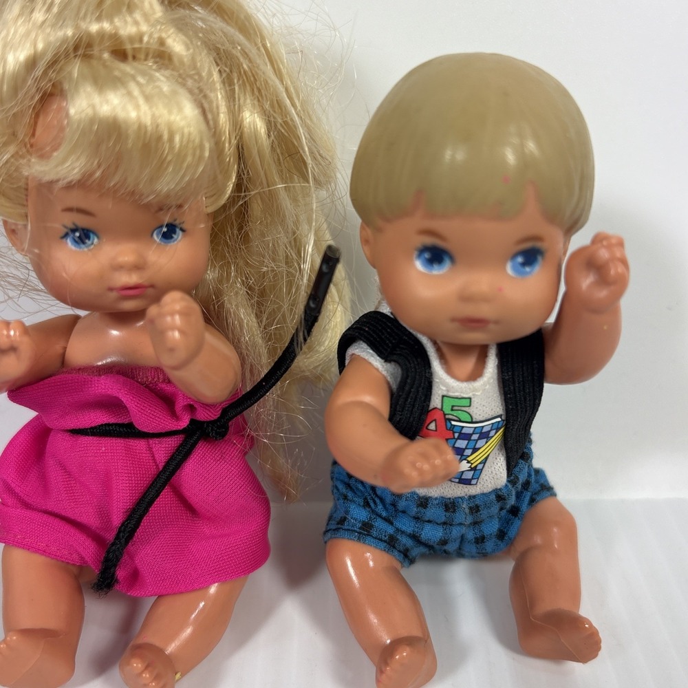 1976 Mattel Happy Heart Family Barbie Twins Tommy Boy Girl Toddler Doll Blonde